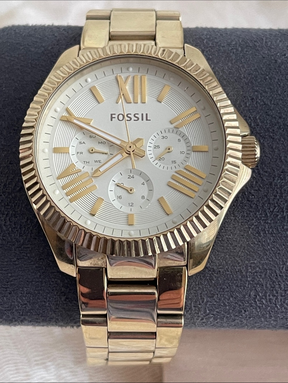 Fossil Gold Tone  Dial Watch with Gold Markers